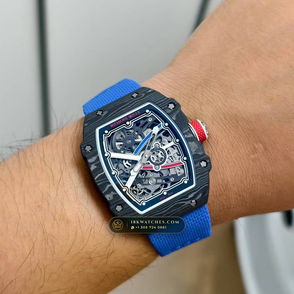 Richard Mille RM 67-02 Automatic Extra-Flat Sebastien Ogier Carbon TPT Master Watchmaker Spec — Studio Gallery Plate VII in Carbon TPT & Grade 5 Titanium (33.5g Verified Mass, Richard Mille Cal. CRMA7 Skeletonized Titanium)