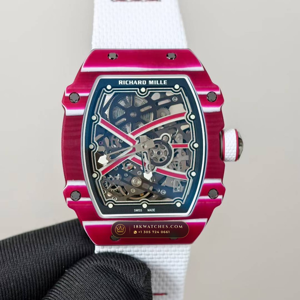 Richard Mille RM 67-02 Automatic Extra-Flat Mutaz Barshim Crimson Quartz TPT Hand-Chamfered Bevel Spec
