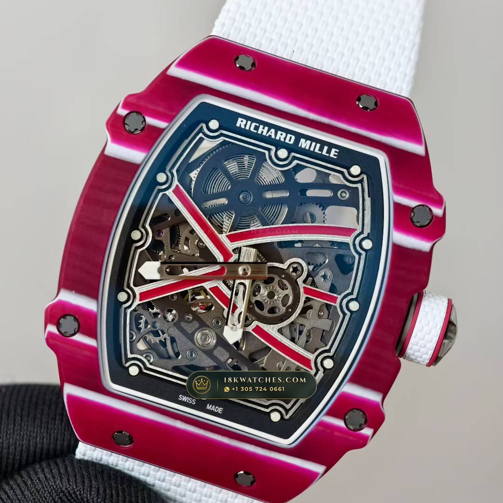 Richard Mille RM 67-02 Automatic Extra-Flat Mutaz Barshim Crimson Quartz TPT Hand-Chamfered Bevel Spec — Studio Gallery Plate IV in Carbon TPT & Grade 5 Titanium (33.3g Verified Mass, Richard Mille Cal. CRMA7 Skeletonized Titanium)