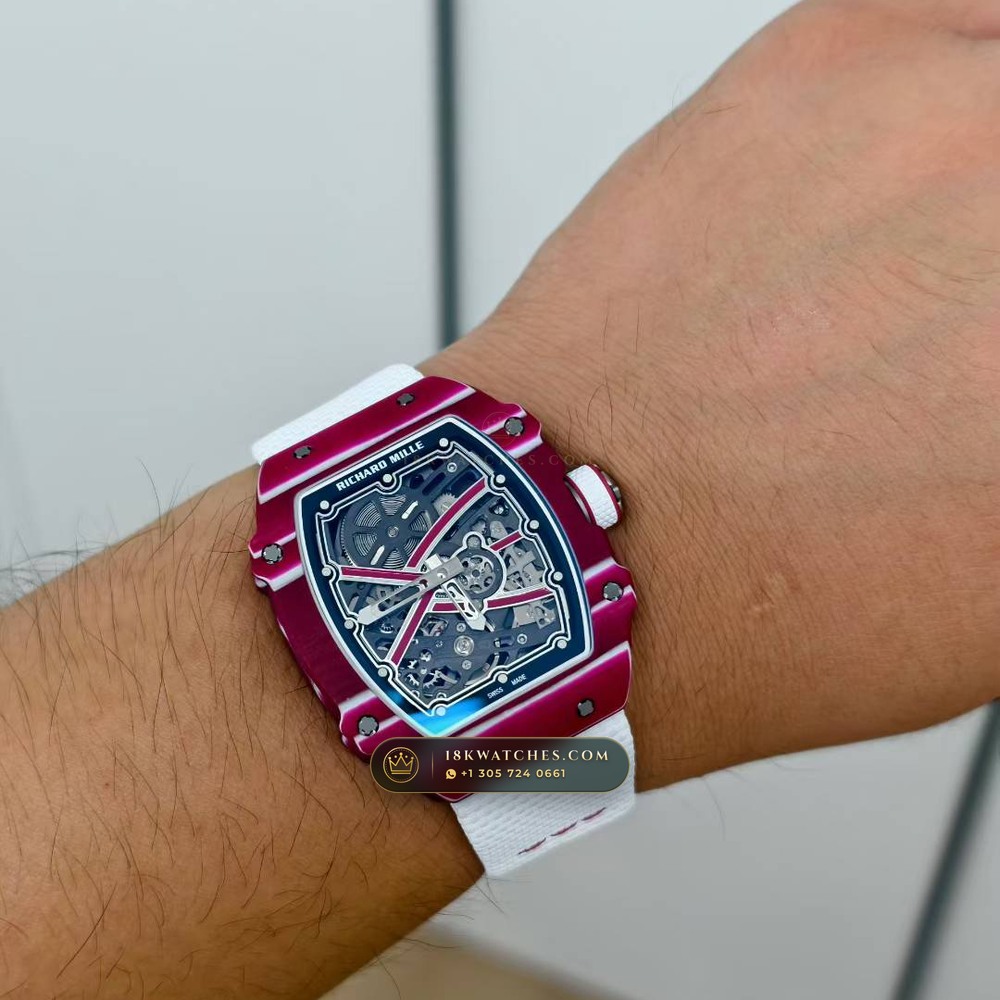 Richard Mille RM 67-02 Automatic Extra-Flat Mutaz Barshim Crimson Quartz TPT Hand-Chamfered Bevel Spec — Studio Gallery Plate VI in Carbon TPT & Grade 5 Titanium (33.3g Verified Mass, Richard Mille Cal. CRMA7 Skeletonized Titanium)