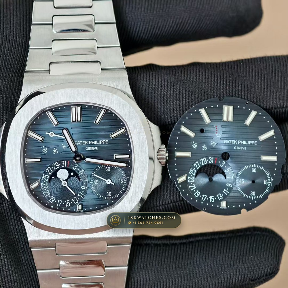 Patek Philippe Nautilus Moonphase & Power Reserve Geneva Atelier Spec Ref. 5712A — Studio Gallery Plate II in 904L Stainless Steel Custom Architecture (116.7g Verified Mass, Patek Philippe Cal. 240 PS IRM C LU - 22K Gold Micro-Rotor)