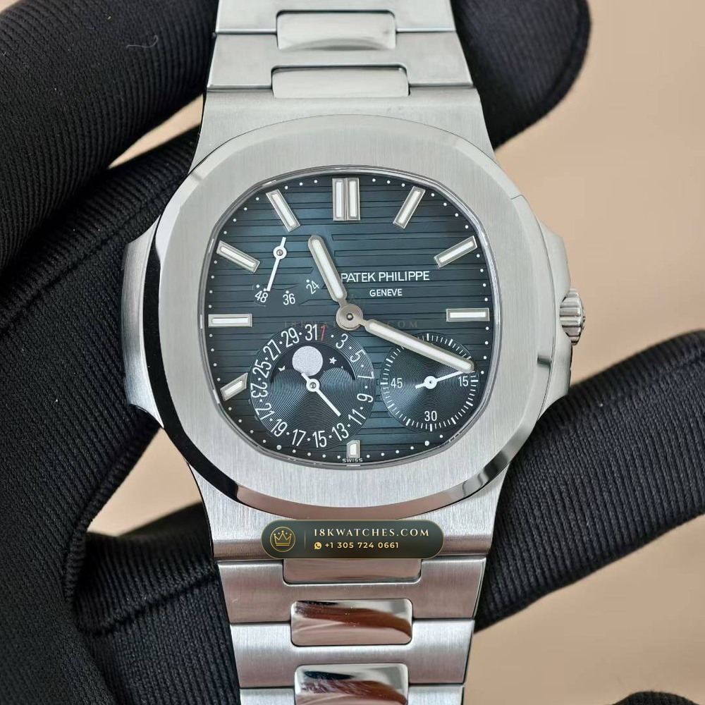 Patek Philippe Nautilus Moonphase & Power Reserve Geneva Atelier Spec Ref. 5712A — Studio Gallery Plate V in 904L Stainless Steel Custom Architecture (116.7g Verified Mass, Patek Philippe Cal. 240 PS IRM C LU - 22K Gold Micro-Rotor)