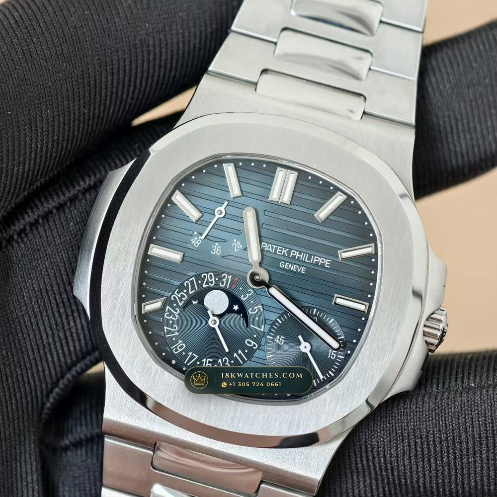 Patek Philippe Nautilus Moonphase & Power Reserve Geneva Atelier Spec Ref. 5712A — Studio Gallery Plate VI in 904L Stainless Steel Custom Architecture (116.7g Verified Mass, Patek Philippe Cal. 240 PS IRM C LU - 22K Gold Micro-Rotor)
