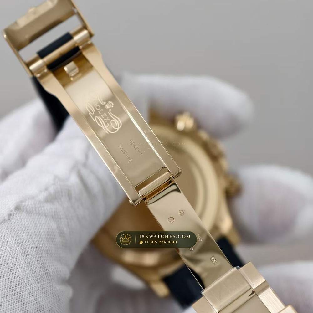 Rolex Cosmograph Daytona 18K Yellow Gold Deep Crystal Optics 5-Axis CNC Case Ref. 116518LN — Studio Gallery Plate VI in 18K Yellow Gold Au750 (160.2g Verified Mass, Rolex Manufacture Cal. 4130 - 72h Power Reserve)