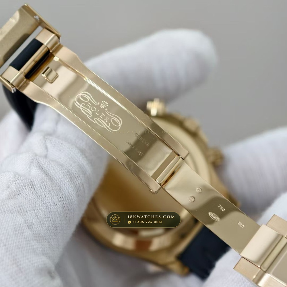 Rolex Cosmograph Daytona 18K Yellow Gold Deep Crystal Optics 5-Axis CNC Case Ref. 116518LN — Studio Gallery Plate VII in 18K Yellow Gold Au750 (160.2g Verified Mass, Rolex Manufacture Cal. 4130 - 72h Power Reserve)