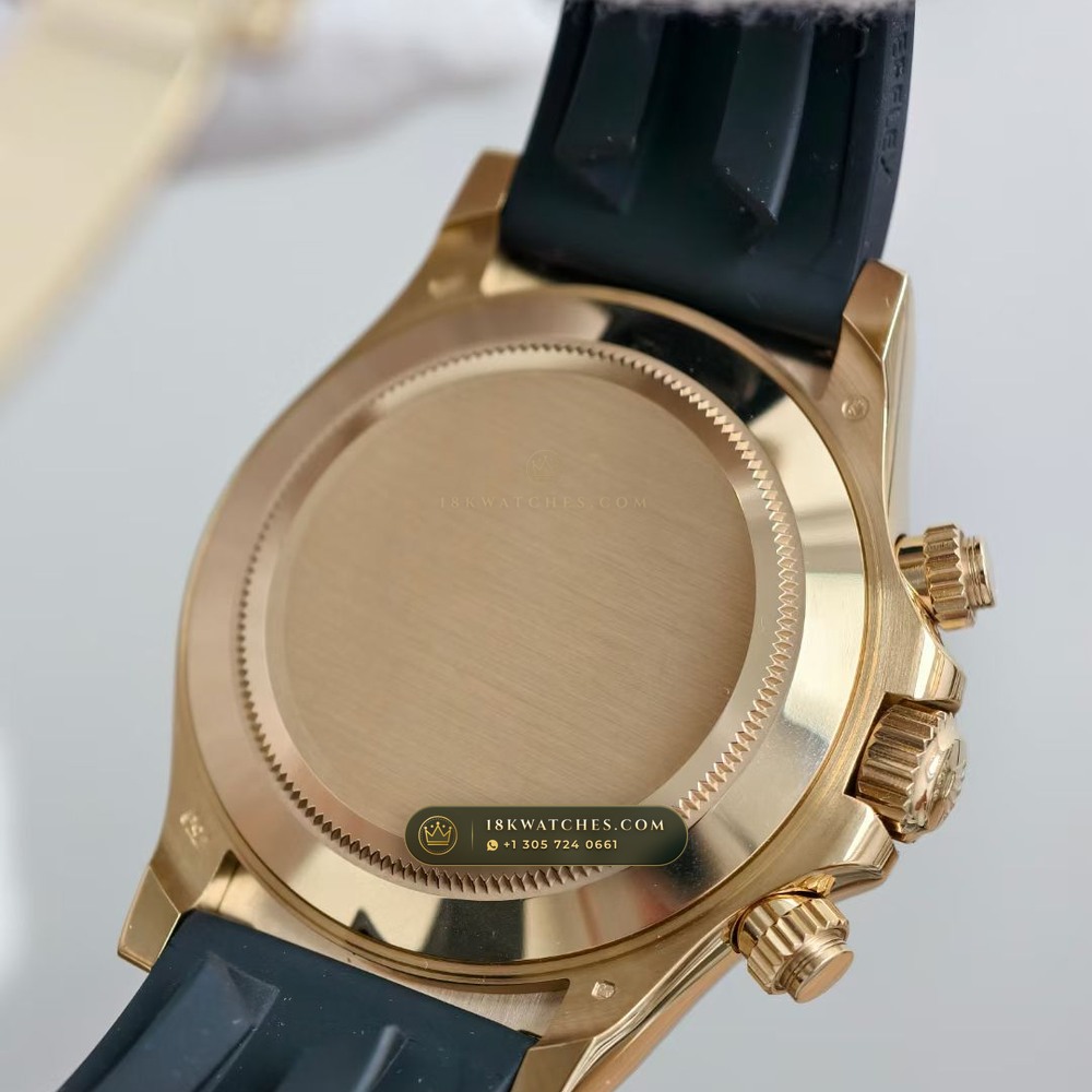 Rolex Cosmograph Daytona 18K Yellow Gold Deep Crystal Optics 5-Axis CNC Case Ref. 116518LN — Studio Gallery Plate VIII in 18K Yellow Gold Au750 (160.2g Verified Mass, Rolex Manufacture Cal. 4130 - 72h Power Reserve)