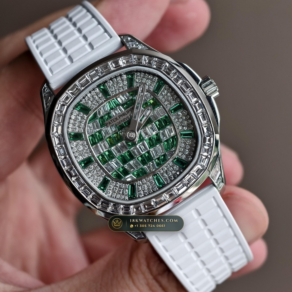 Patek Philippe Aquanaut Luce Haute Joaillerie 18K White Gold Ref. 5062/450G-010 — Studio Gallery Plate II in 18K White Gold Au750 (114.5g Verified Mass, Patek Philippe Cal. 26-330 S C - 21K Gold Rotor)