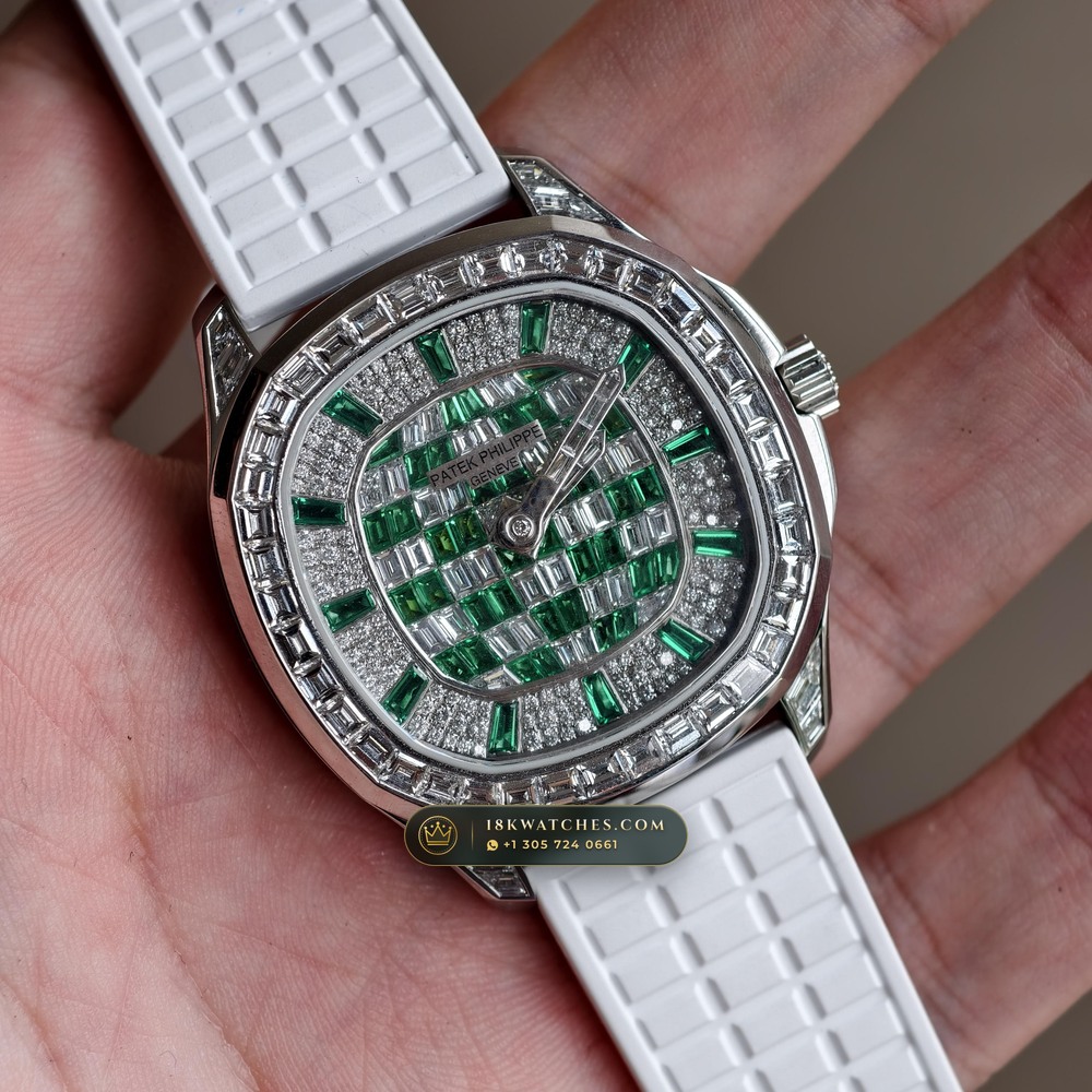 Patek Philippe Aquanaut Luce Haute Joaillerie 18K White Gold Ref. 5062/450G-010 — Studio Gallery Plate IV in 18K White Gold Au750 (114.5g Verified Mass, Patek Philippe Cal. 26-330 S C - 21K Gold Rotor)