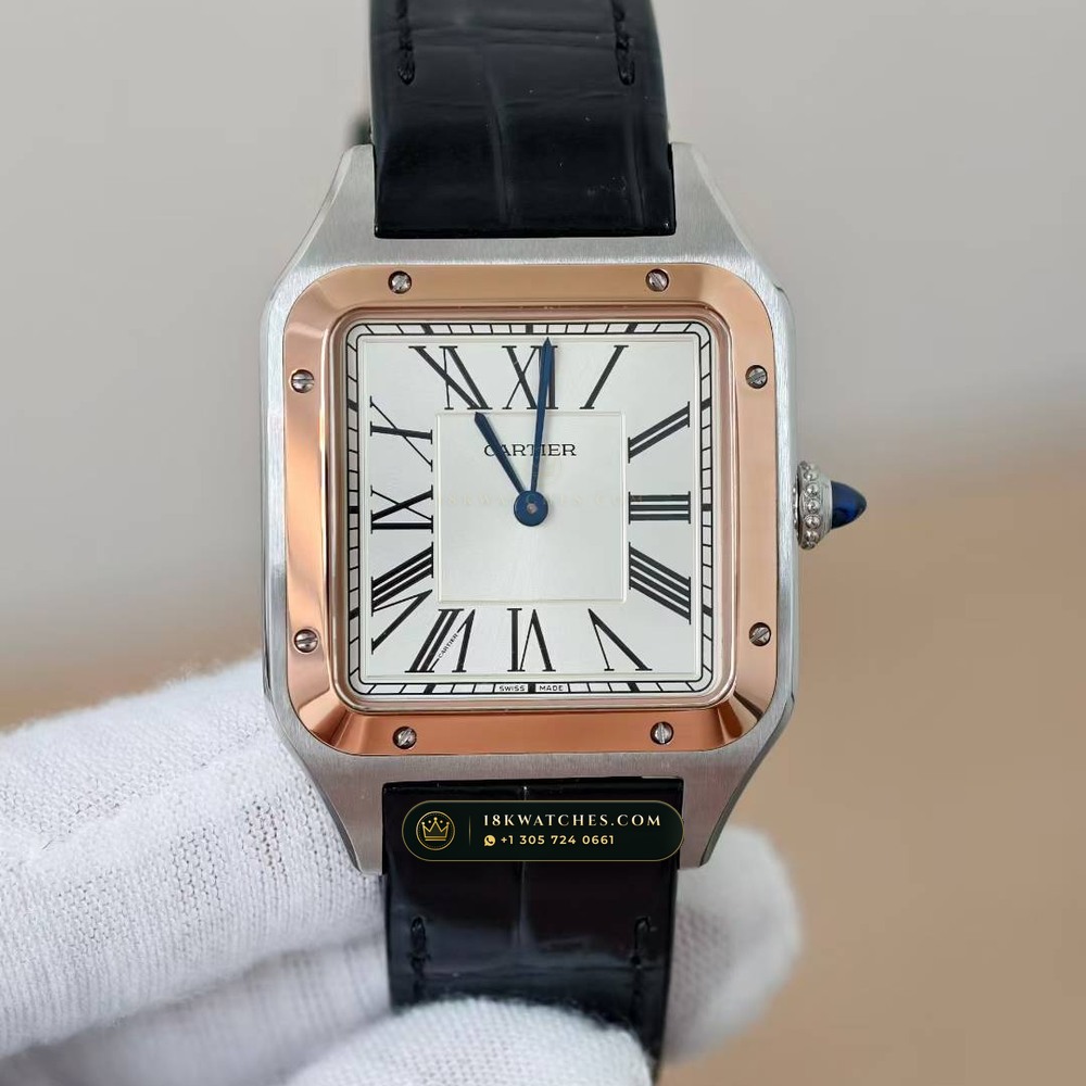 Cartier Santos-Dumont Medium Roman Dial Alligator Strap Ref. WSSA0023
