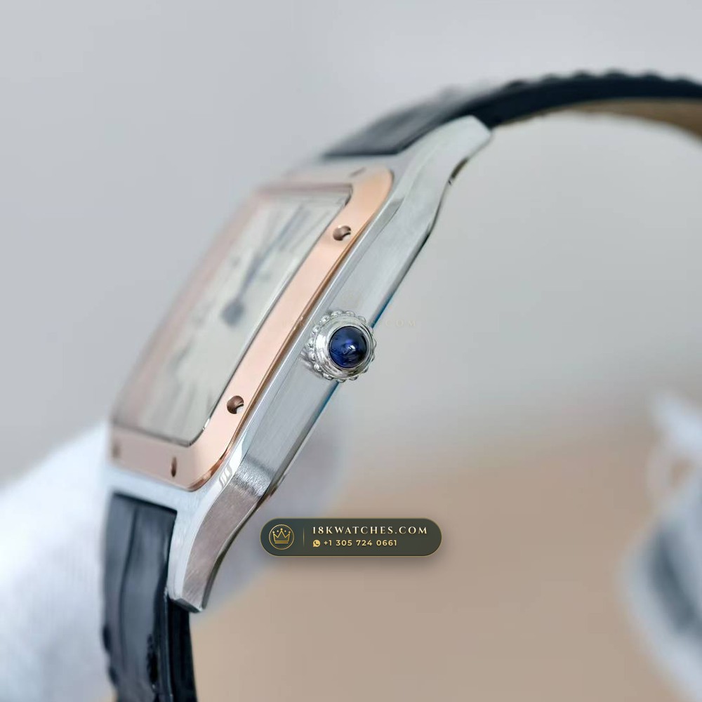 Cartier Santos-Dumont Medium Roman Dial Alligator Strap Ref. WSSA0023 — Studio Gallery Plate V in 904L Stainless Steel Custom Architecture (115.9g Verified Mass, Cartier Manufacture Cal. 1847 MC / Skeleton Cal. 9611 MC)
