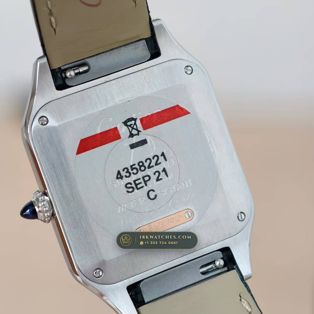 Cartier Santos-Dumont Medium Roman Dial Alligator Strap Ref. WSSA0023 — Studio Gallery Plate VI in 904L Stainless Steel Custom Architecture (115.9g Verified Mass, Cartier Manufacture Cal. 1847 MC / Skeleton Cal. 9611 MC)