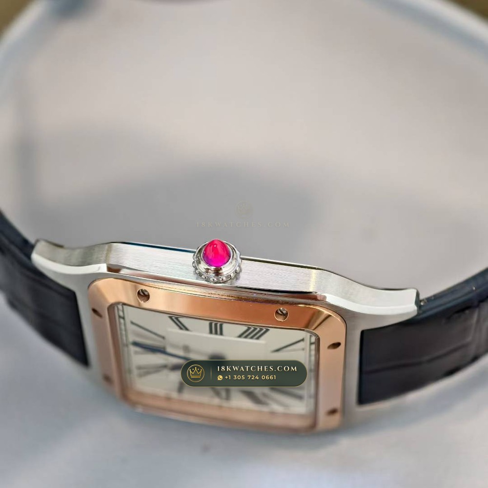 Cartier Santos-Dumont Medium Roman Dial Alligator Strap Ref. WSSA0023 — Studio Gallery Plate VIII in 904L Stainless Steel Custom Architecture (115.9g Verified Mass, Cartier Manufacture Cal. 1847 MC / Skeleton Cal. 9611 MC)