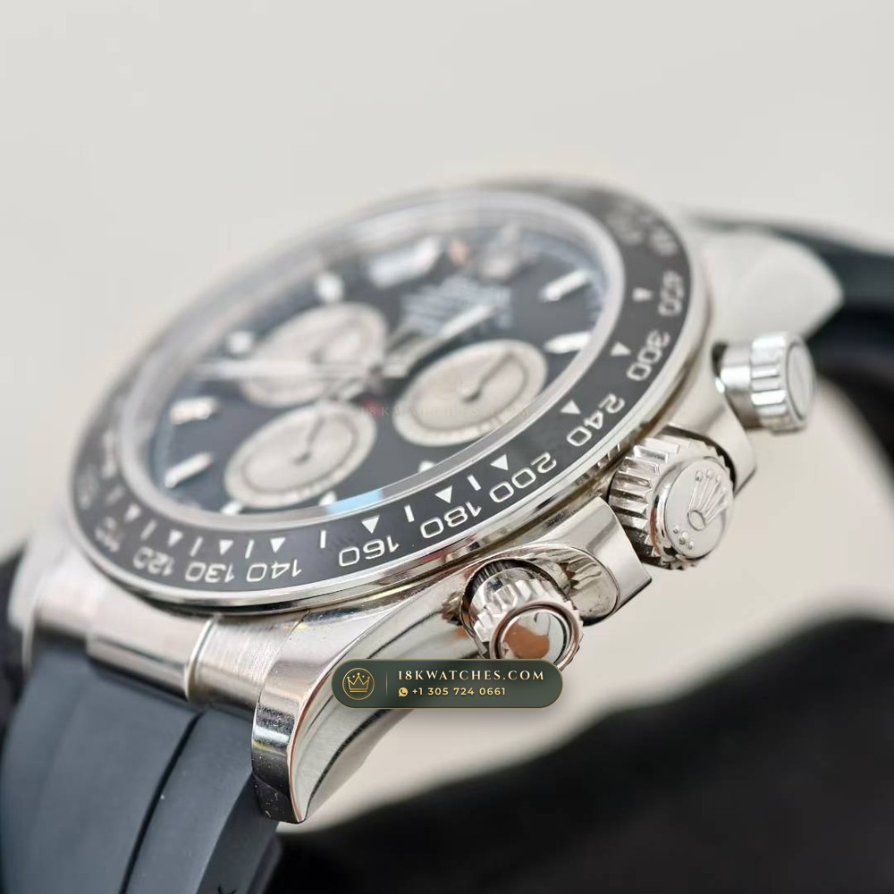 Rolex Cosmograph Daytona Ghost Sunray Grey & Black Subdials on Oysterflex 18K White Gold Ref. 126519LN — Studio Gallery Plate IV in 18K White Gold Au750 (160.5g Verified Mass, Rolex Manufacture Cal. 4131 - 72h Power Reserve)