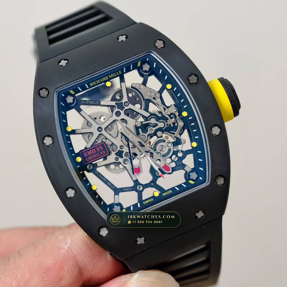 Richard Mille RM 35-02 Rafael Nadal Automatic Americas Limited Edition Ref. RM 035 — Studio Gallery Plate II in Carbon TPT & Grade 5 Titanium (50.7g Verified Mass, Richard Mille Cal. RMAL1 Variable-Geometry Rotor)