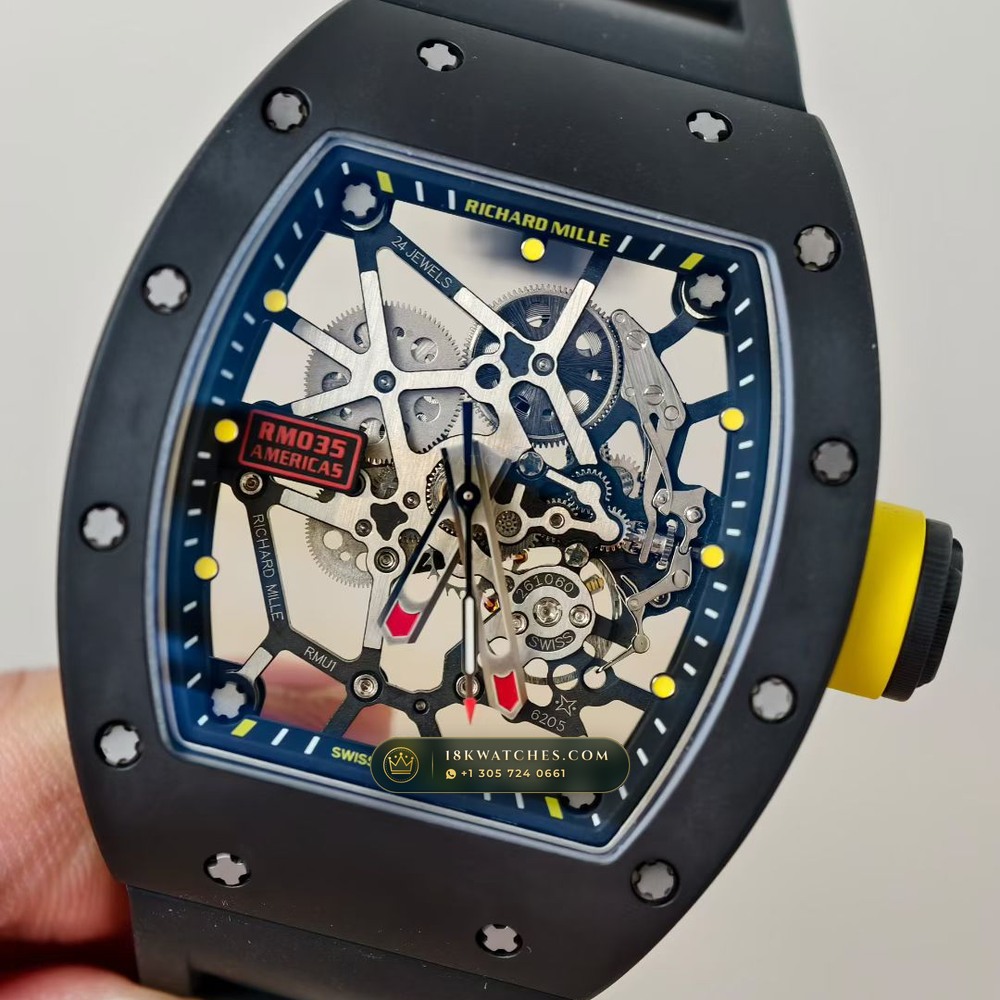 Richard Mille RM 35-02 Rafael Nadal Automatic Americas Limited Edition Ref. RM 035 — Studio Gallery Plate III in Carbon TPT & Grade 5 Titanium (50.7g Verified Mass, Richard Mille Cal. RMAL1 Variable-Geometry Rotor)