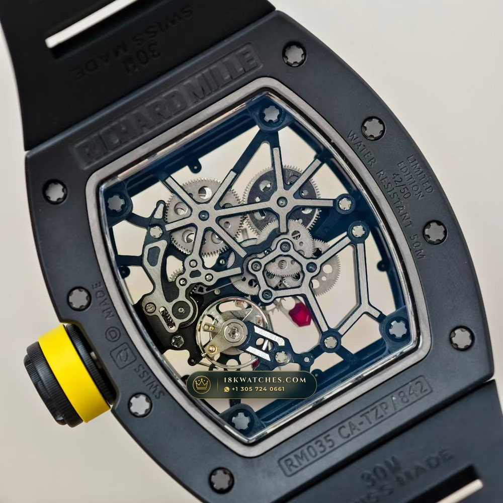 Richard Mille RM 35-02 Rafael Nadal Automatic Americas Limited Edition Ref. RM 035 — Studio Gallery Plate VII in Carbon TPT & Grade 5 Titanium (50.7g Verified Mass, Richard Mille Cal. RMAL1 Variable-Geometry Rotor)