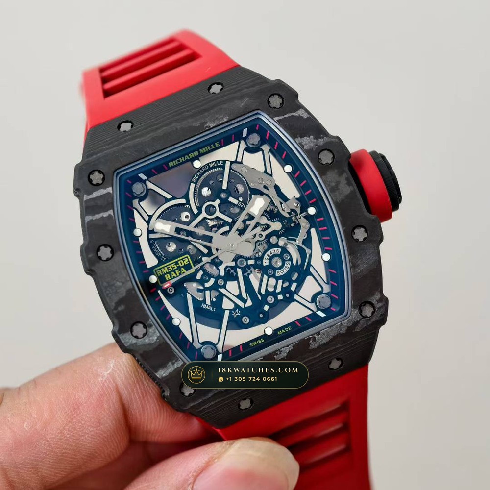 Richard Mille RM 35-02 Rafael Nadal Automatic Master Watchmaker Spec — Studio Gallery Plate II in Carbon TPT & Grade 5 Titanium (50.3g Verified Mass, Richard Mille Cal. RMAL1 Variable-Geometry Rotor)