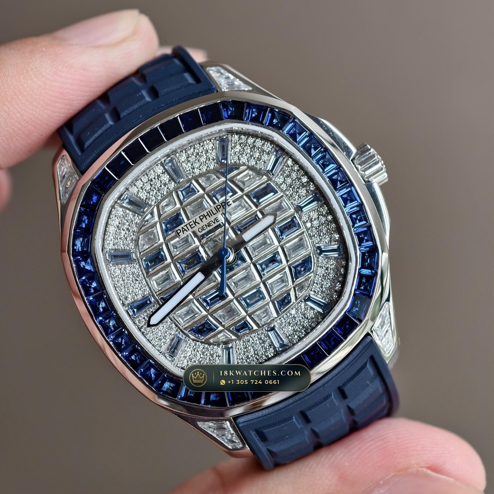 Patek Philippe Aquanaut Luce Haute Joaillerie Diamond-Set Bezel 18K White Gold Ref. 5268/461G-001 — Studio Gallery Plate II in 18K White Gold Au750 (114.5g Verified Mass, Patek Philippe Cal. 26-330 S C - 21K Gold Rotor)