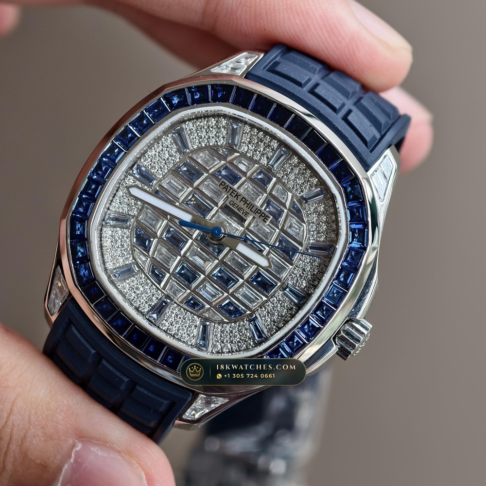 Patek Philippe Aquanaut Luce Haute Joaillerie Diamond-Set Bezel 18K White Gold Ref. 5268/461G-001 — Studio Gallery Plate III in 18K White Gold Au750 (114.5g Verified Mass, Patek Philippe Cal. 26-330 S C - 21K Gold Rotor)