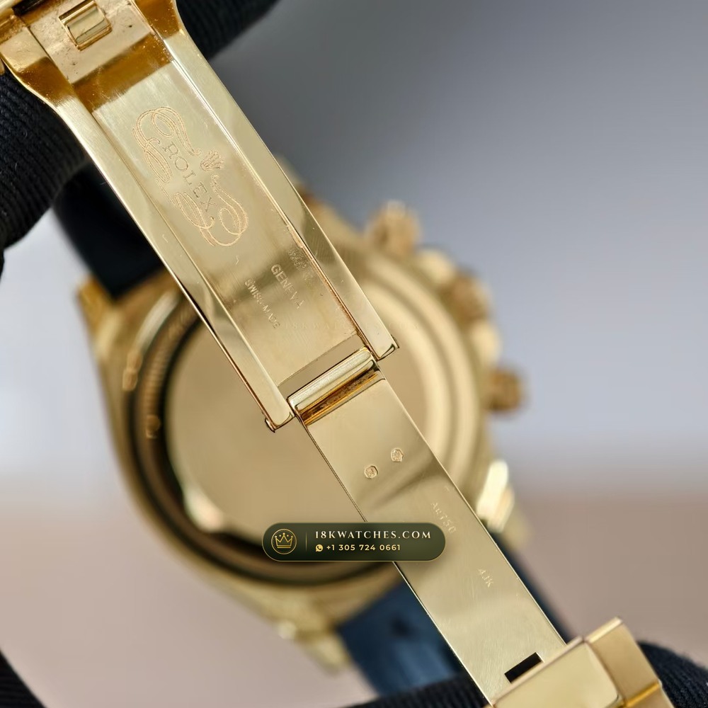 Rolex Cosmograph Daytona 18K Yellow Gold Deep Crystal Optics Ref. 126518 — Studio Gallery Plate V in 18K Yellow Gold Au750 (160.8g Verified Mass, Rolex Manufacture Cal. 4131 - 72h Power Reserve)