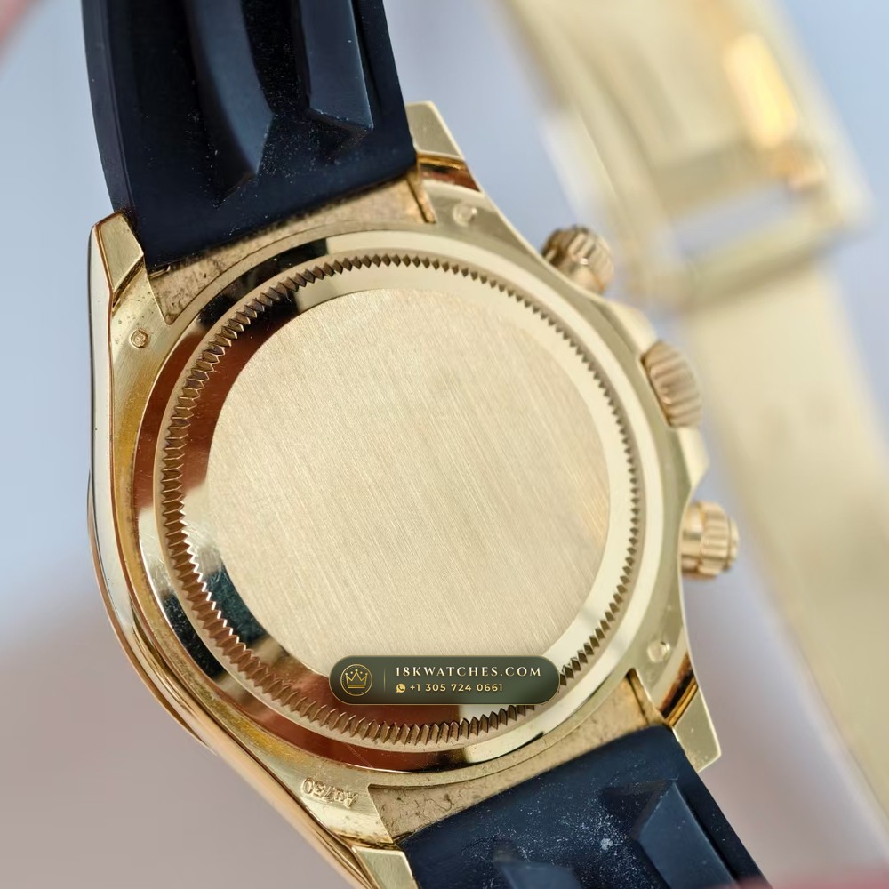 Rolex Cosmograph Daytona 18K Yellow Gold Deep Crystal Optics Ref. 126518 — Studio Gallery Plate VI in 18K Yellow Gold Au750 (160.8g Verified Mass, Rolex Manufacture Cal. 4131 - 72h Power Reserve)