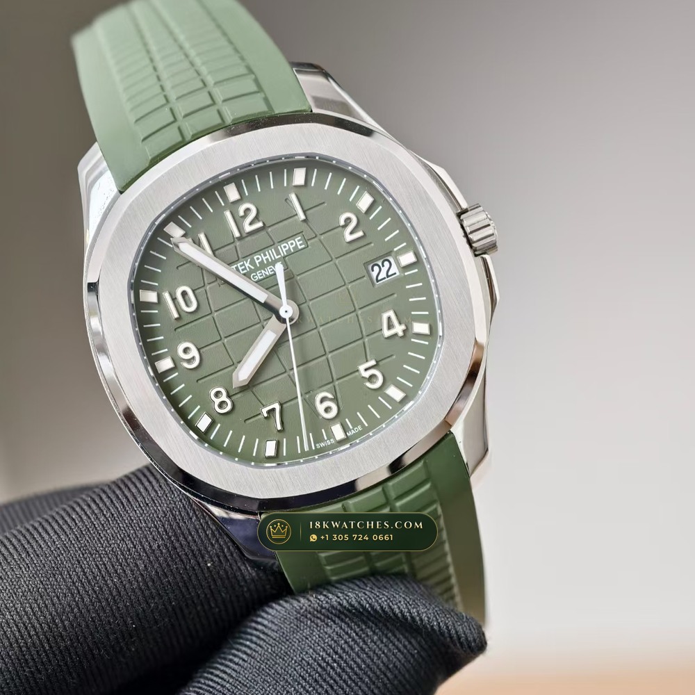 Patek Philippe Aquanaut Jumbo 42.2mm 18K White Gold Zurich Collector Spec Ref. 5168G — Studio Gallery Plate II in 18K White Gold Au750 (120.9g Verified Mass, Patek Philippe Cal. 324 S C - 21K Gold Rotor)