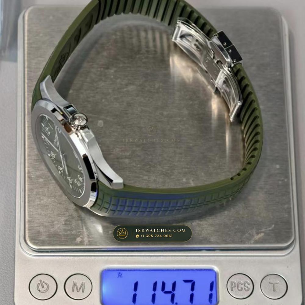 Patek Philippe Aquanaut Jumbo 42.2mm 18K White Gold Zurich Collector Spec Ref. 5168G — Studio Gallery Plate IX in 18K White Gold Au750 (120.9g Verified Mass, Patek Philippe Cal. 324 S C - 21K Gold Rotor)
