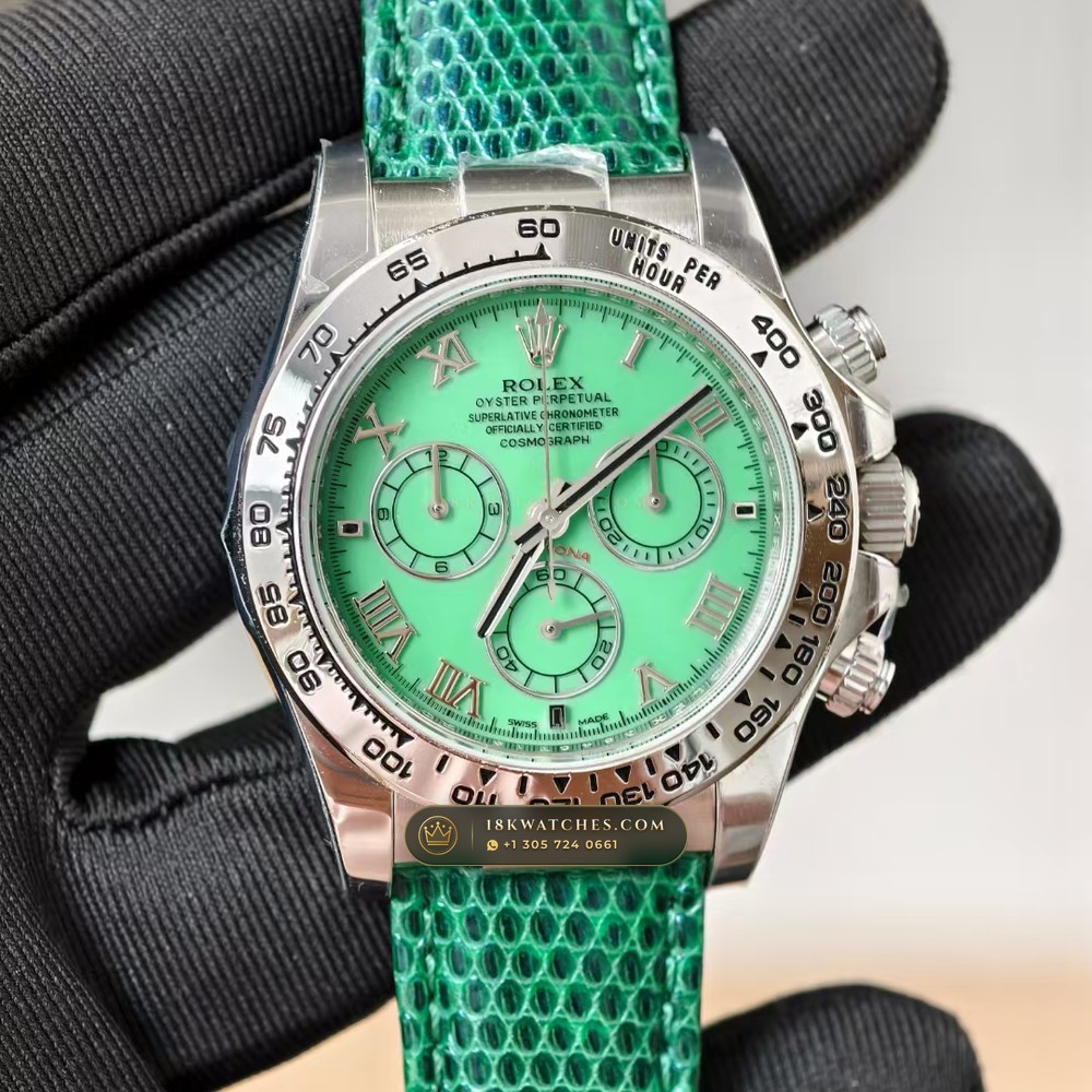 Rolex Cosmograph Daytona Beach Pastel Lizard Strap Collector Edition 18K White Gold Ref. 116519