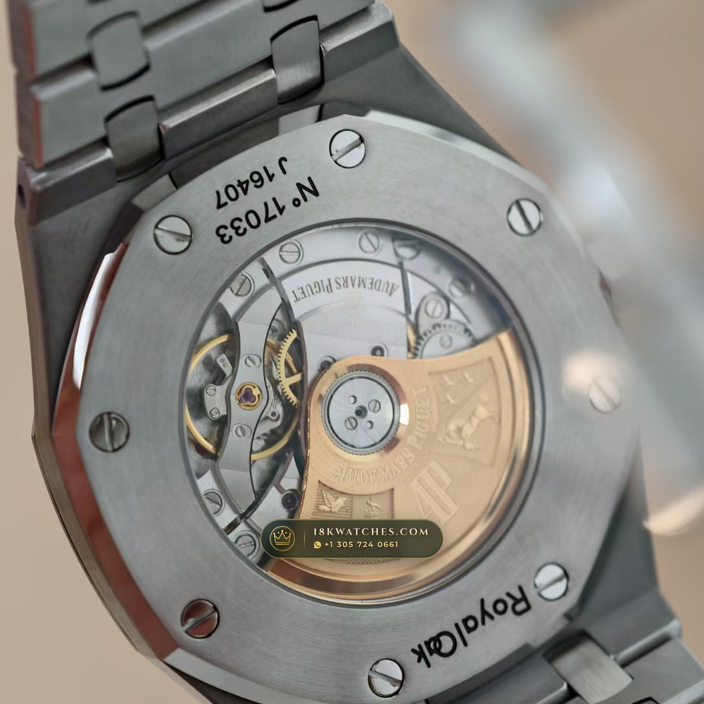 Audemars Piguet Royal Oak Selfwinding 41mm Ref. 15400ST — Studio Gallery Plate VII in 904L Stainless Steel Custom Architecture (166.8g Verified Mass, Audemars Piguet Cal. 3120 - 22K Gold Rotor)