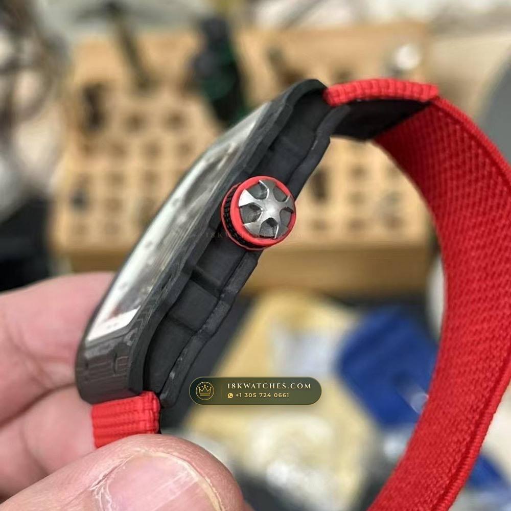 Richard Mille RM 67-02 Automatic Extra-Flat Hand-Chamfered Bevel Spec — Studio Gallery Plate V in Carbon TPT & Grade 5 Titanium (33.3g Verified Mass, Richard Mille Cal. CRMA7 Skeletonized Titanium)