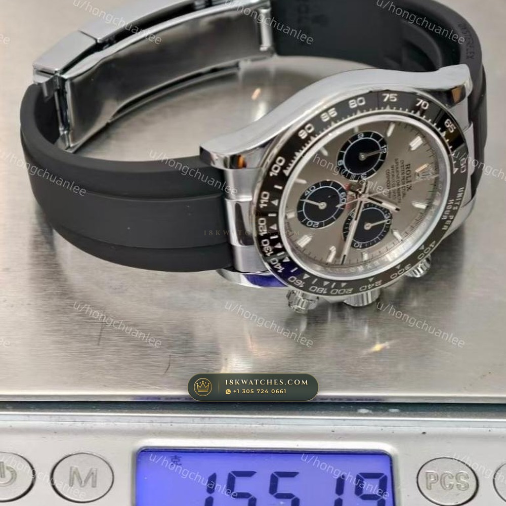 Rolex Cosmograph Daytona Cement Grey & Ice Blue Dial 950 Platinum Ref. 126506 — Studio Gallery Plate VI in 950 Platinum Pt950 (282.0g Verified Mass, Rolex Manufacture Cal. 4131 - 72h Power Reserve)