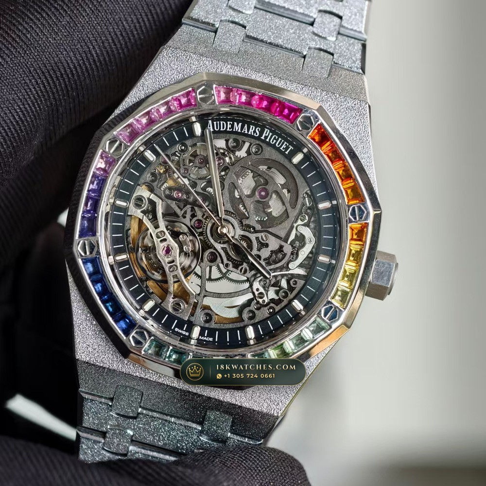 Audemars Piguet Royal Oak Double Balance Wheel Openworked 41mm 18K White Gold Ref. 15412BC — Studio Gallery Plate II in 18K White Gold Au750 (224.8g Verified Mass, Audemars Piguet Cal. 3132 Dual-Balance Openworked)
