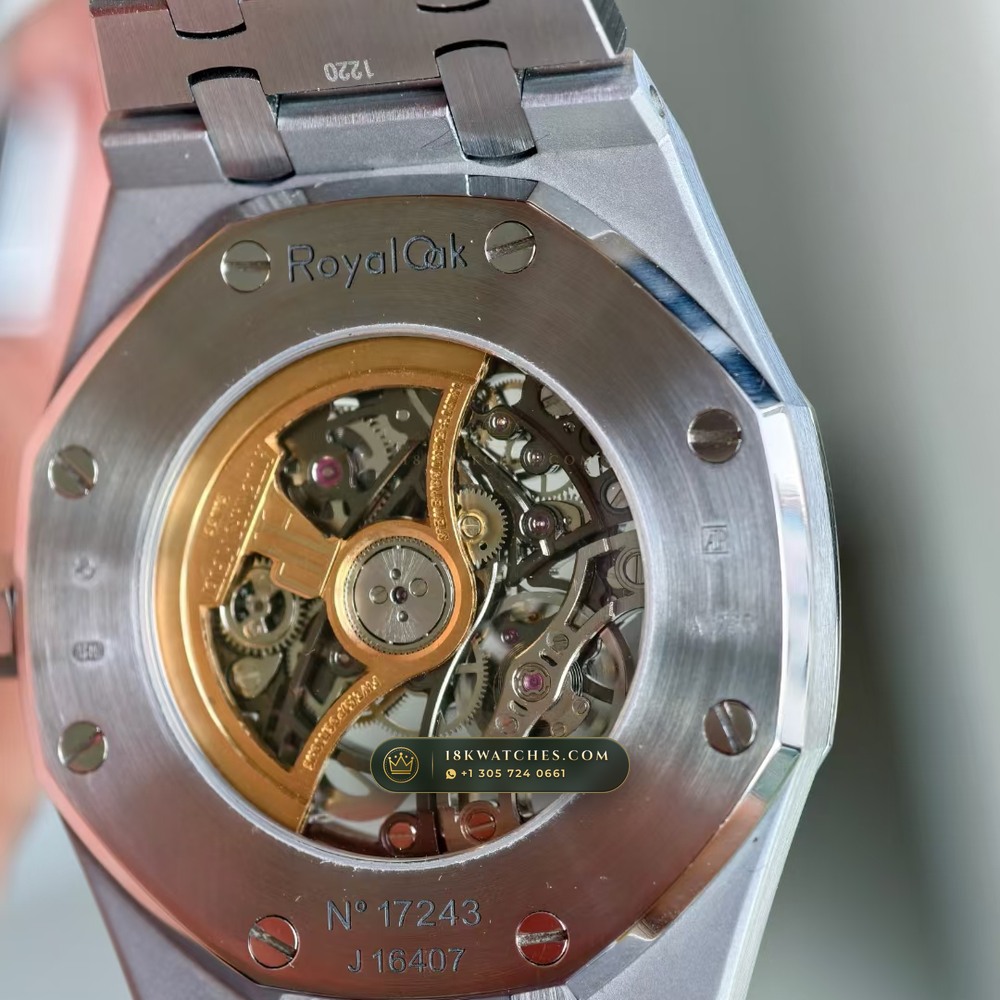 Audemars Piguet Royal Oak Double Balance Wheel Openworked 41mm 18K White Gold Ref. 15412BC — Studio Gallery Plate VI in 18K White Gold Au750 (224.8g Verified Mass, Audemars Piguet Cal. 3132 Dual-Balance Openworked)