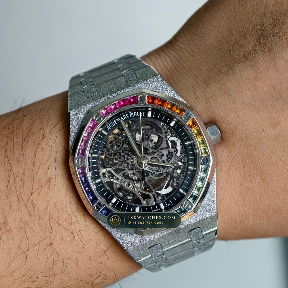 Audemars Piguet Royal Oak Double Balance Wheel Openworked 41mm 18K White Gold Ref. 15412BC — Studio Gallery Plate VIII in 18K White Gold Au750 (224.8g Verified Mass, Audemars Piguet Cal. 3132 Dual-Balance Openworked)