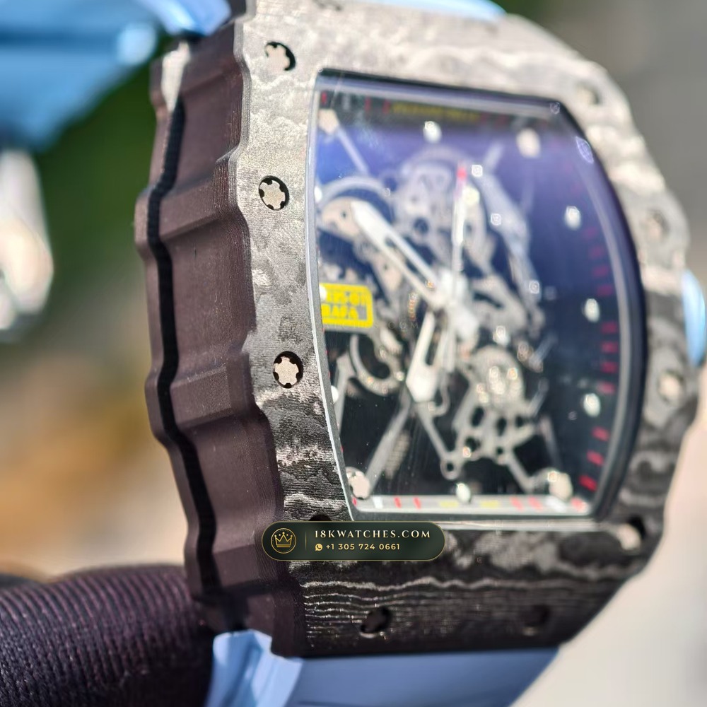 Richard Mille RM 35-01 Rafael Nadal Manual Winding Monte-Carlo Showroom Spec — Studio Gallery Plate IV in Carbon TPT & Grade 5 Titanium (50.6g Verified Mass, Richard Mille Cal. RMUL3 Grade 5 Titanium Skeleton)