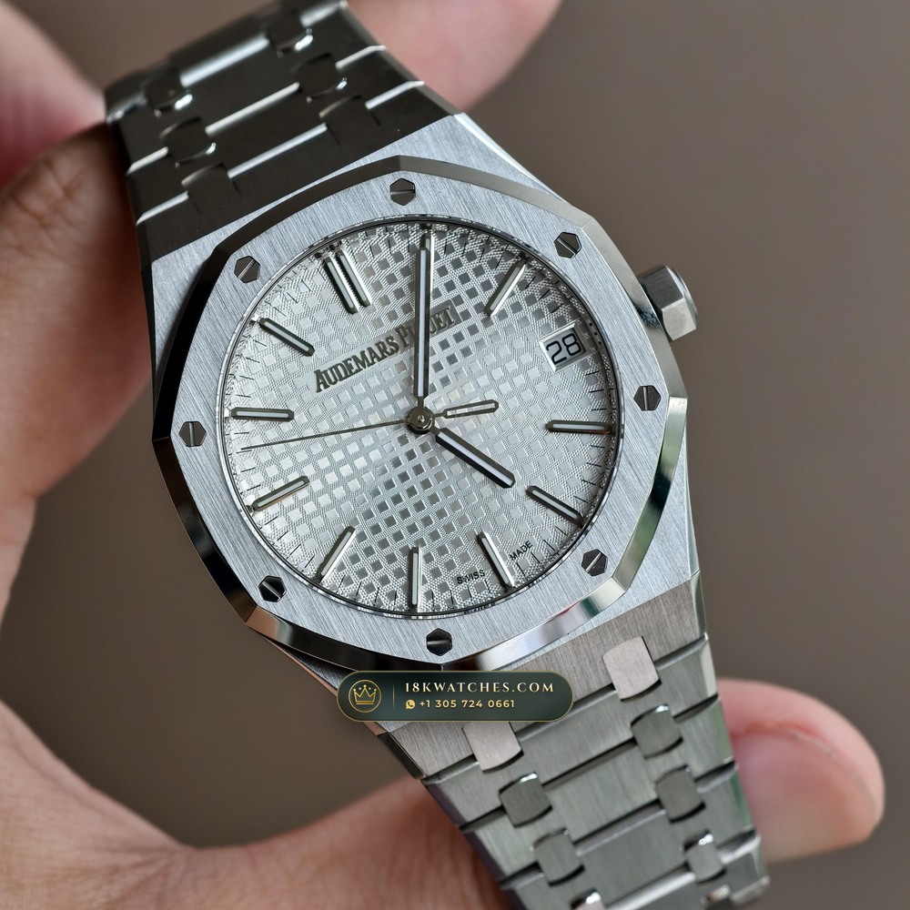 Audemars Piguet Royal Oak Selfwinding 41mm Custom Tapestry Dial 22K Gold Rotor Ref. 15510ST — Studio Gallery Plate II in 904L Stainless Steel Custom Architecture (166.4g Verified Mass, Audemars Piguet Cal. 4302 - 70h Power Reserve)
