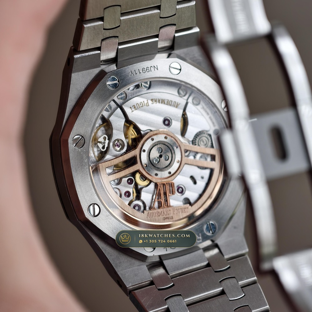 Audemars Piguet Royal Oak Selfwinding 41mm Custom Tapestry Dial 22K Gold Rotor Ref. 15510ST — Studio Gallery Plate VI in 904L Stainless Steel Custom Architecture (166.4g Verified Mass, Audemars Piguet Cal. 4302 - 70h Power Reserve)