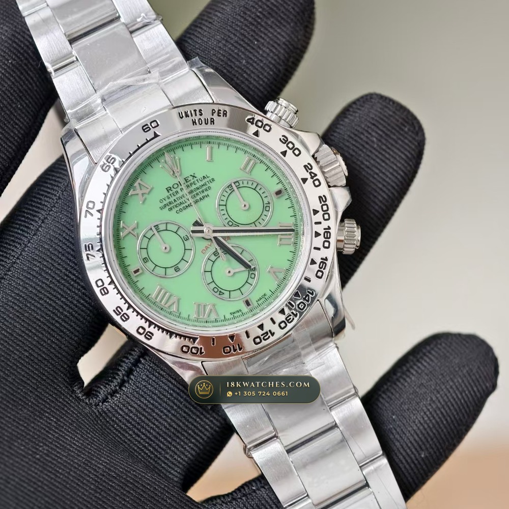 Rolex Cosmograph Daytona Beach Roman Mother-of-Pearl Dial 18K White Gold Ref. 116519 — Studio Gallery Plate II in 18K White Gold Au750 (139.0g Verified Mass, Rolex Manufacture Cal. 4130 - 72h Power Reserve)