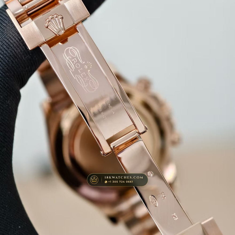 Rolex Cosmograph Daytona 18K Everose Gold Sapphire Caseback Spec Ref. 116505 — Studio Gallery Plate VI in 18K Rose Gold Au750 (216.8g Verified Mass, Rolex Manufacture Cal. 4130 - 72h Power Reserve)