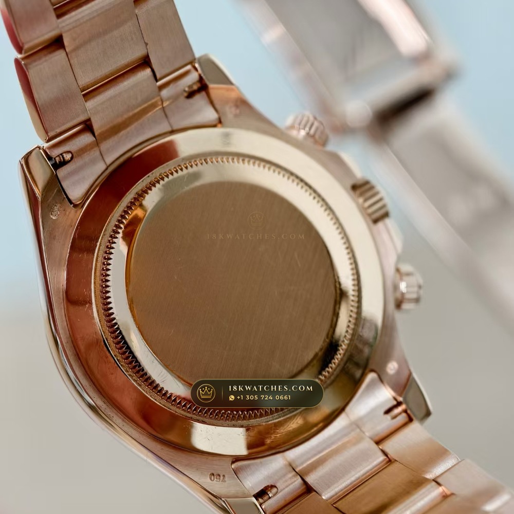 Rolex Cosmograph Daytona 18K Everose Gold Sapphire Caseback Spec Ref. 116505 — Studio Gallery Plate VII in 18K Rose Gold Au750 (216.8g Verified Mass, Rolex Manufacture Cal. 4130 - 72h Power Reserve)
