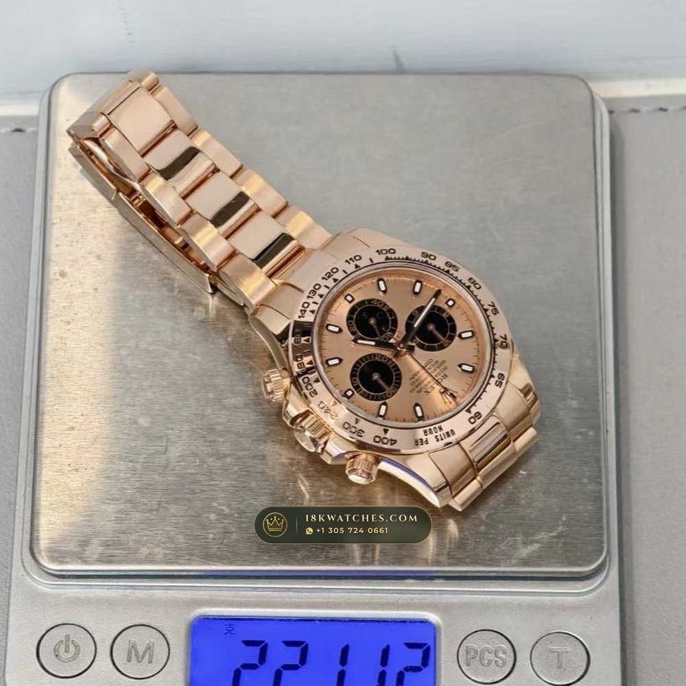 Rolex Cosmograph Daytona 18K Everose Gold Sapphire Caseback Spec Ref. 116505 — Studio Gallery Plate IX in 18K Rose Gold Au750 (216.8g Verified Mass, Rolex Manufacture Cal. 4130 - 72h Power Reserve)