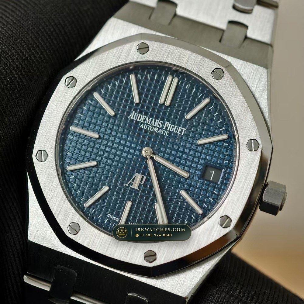 Audemars Piguet Royal Oak Jumbo Extra-Thin 39mm Vendome Salon Spec Ref. 15202ST — Studio Gallery Plate III in 904L Stainless Steel Custom Architecture (103.6g Verified Mass, Audemars Piguet Cal. 2121 Ultra-Thin)