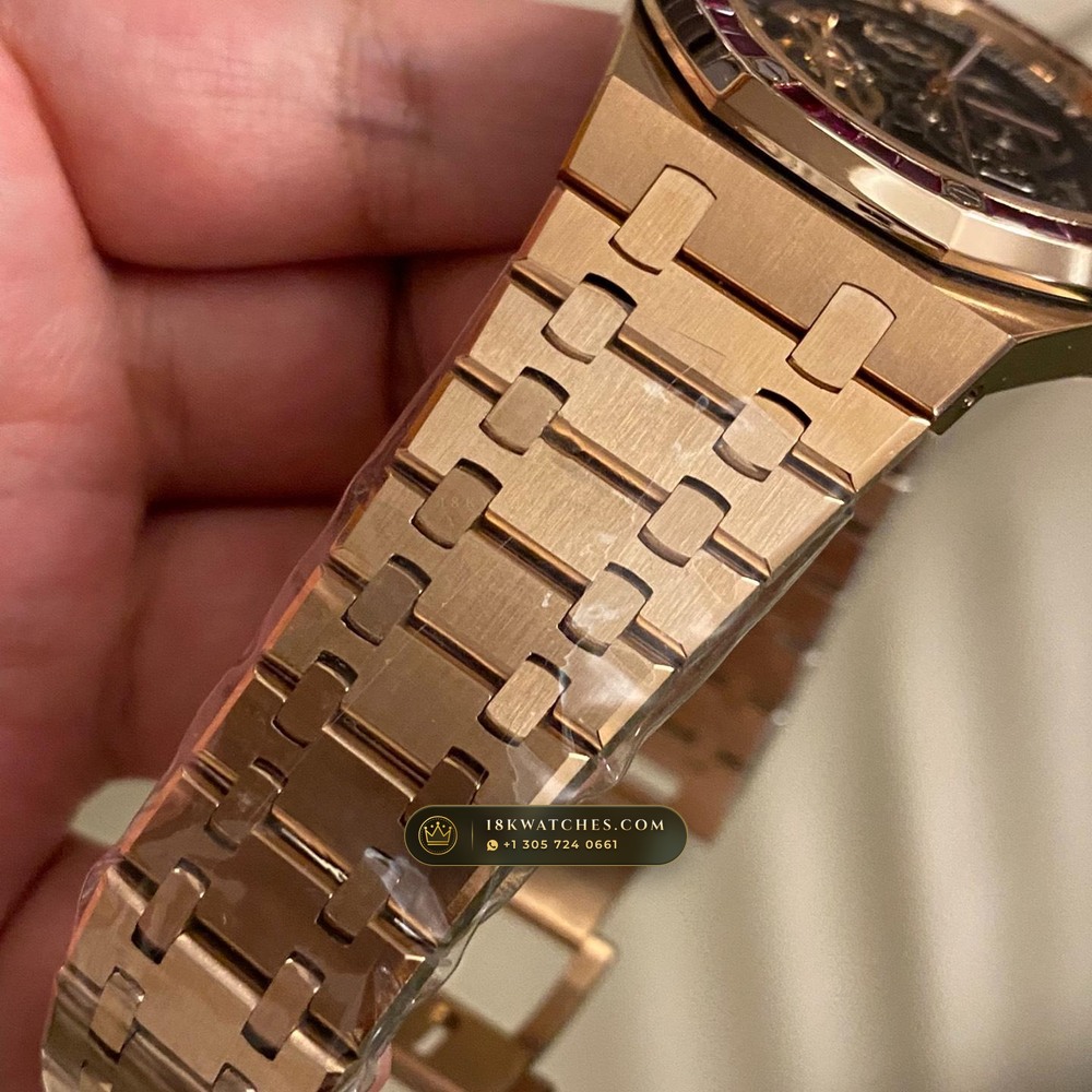 Audemars Piguet Royal Oak Double Balance Wheel Openworked 41mm 18K Rose Gold Ref. 15407OR — Studio Gallery Plate VIII in 18K Rose Gold Au750 (224.7g Verified Mass, Audemars Piguet Cal. 3132 Dual-Balance Openworked)