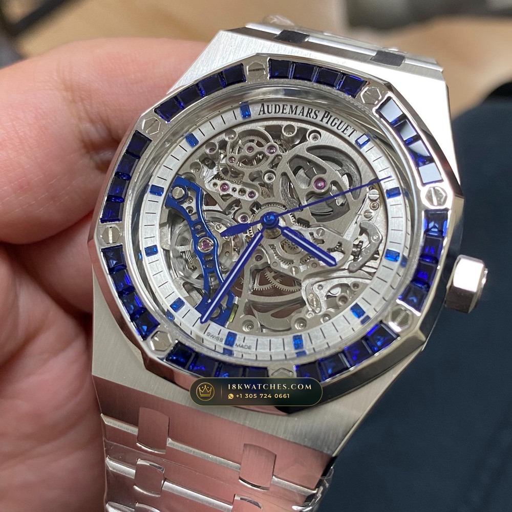 Audemars Piguet Royal Oak Double Balance Wheel Openworked 41mm 18K White Gold Ref. 15412BC.SS.1220BC.02 — Studio Gallery Plate II in 18K White Gold Au750 (224.6g Verified Mass, Audemars Piguet Cal. 3132 Dual-Balance Openworked)