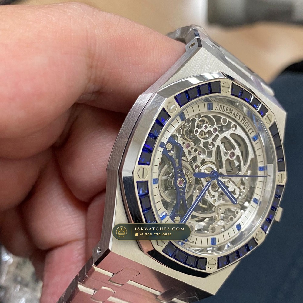Audemars Piguet Royal Oak Double Balance Wheel Openworked 41mm 18K White Gold Ref. 15412BC.SS.1220BC.02 — Studio Gallery Plate III in 18K White Gold Au750 (224.6g Verified Mass, Audemars Piguet Cal. 3132 Dual-Balance Openworked)