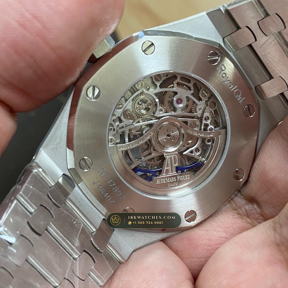 Audemars Piguet Royal Oak Double Balance Wheel Openworked 41mm 18K White Gold Ref. 15412BC.SS.1220BC.02 — Studio Gallery Plate V in 18K White Gold Au750 (224.6g Verified Mass, Audemars Piguet Cal. 3132 Dual-Balance Openworked)