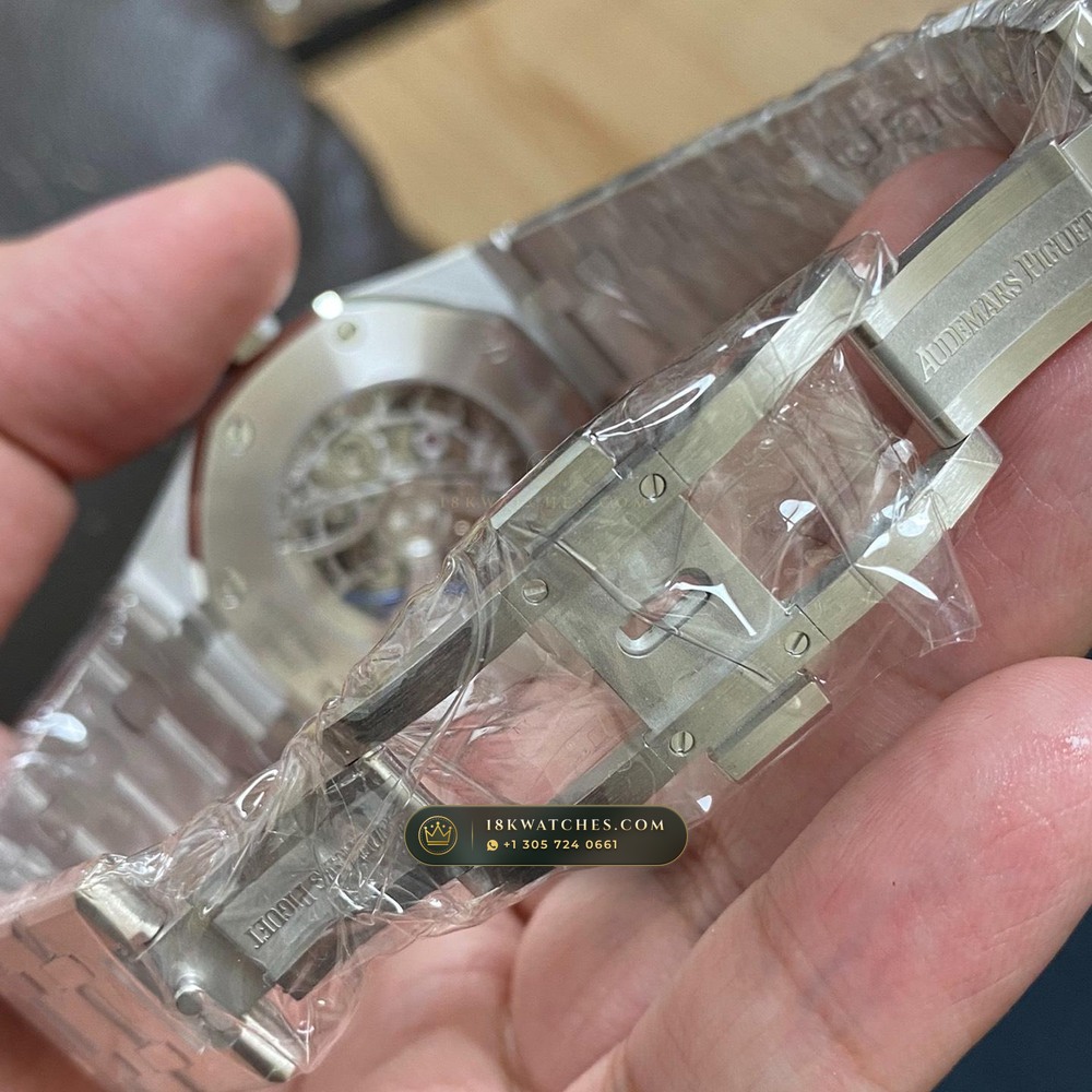 Audemars Piguet Royal Oak Double Balance Wheel Openworked 41mm 18K White Gold Ref. 15412BC.SS.1220BC.02 — Studio Gallery Plate VI in 18K White Gold Au750 (224.6g Verified Mass, Audemars Piguet Cal. 3132 Dual-Balance Openworked)