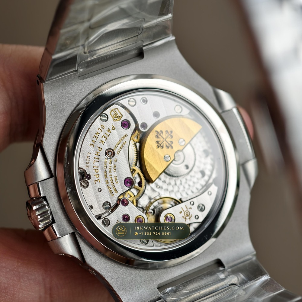Patek Philippe Nautilus Moonphase & Power Reserve Ref. 5712/1A-001 — Studio Gallery Plate VI in 904L Stainless Steel Custom Architecture (116.3g Verified Mass, Patek Philippe Cal. 240 PS IRM C LU - 22K Gold Micro-Rotor)