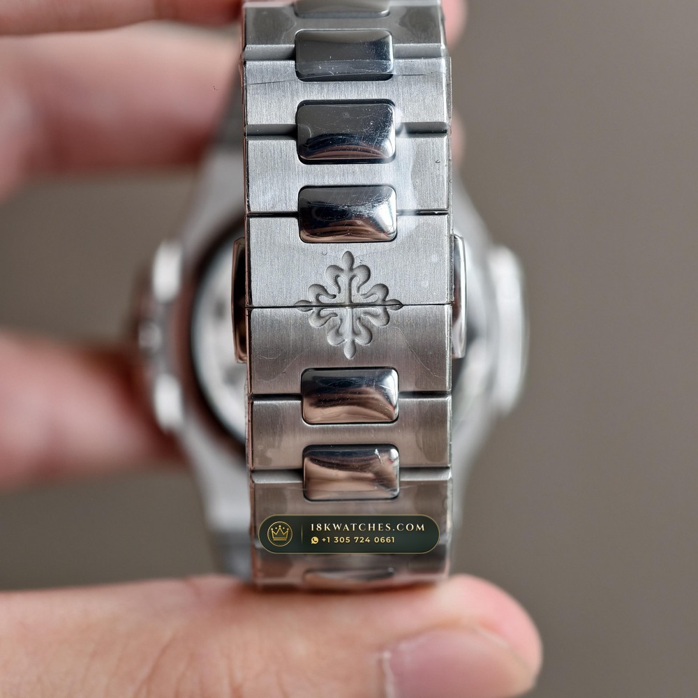 Patek Philippe Nautilus Moonphase & Power Reserve Ref. 5712/1A-001 — Studio Gallery Plate VIII in 904L Stainless Steel Custom Architecture (116.3g Verified Mass, Patek Philippe Cal. 240 PS IRM C LU - 22K Gold Micro-Rotor)