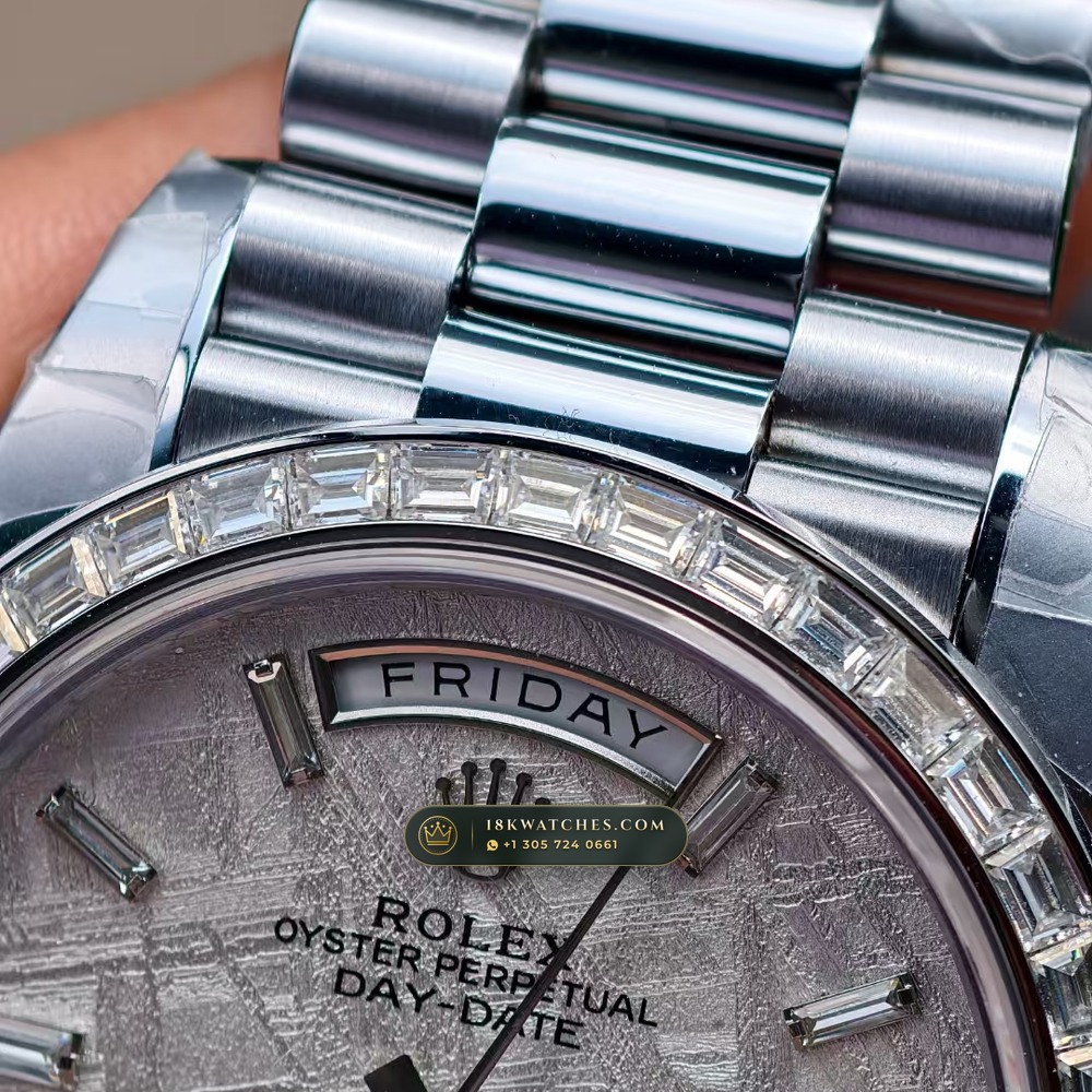 Rolex Day-Date 40 Gibeon Meteorite Dial 18K Everose Gold Ref. 228235 — Studio Gallery Plate V in 18K Rose Gold Au750 (210.9g Verified Mass, Rolex Manufacture Cal. 3255 - 70h Power Reserve)
